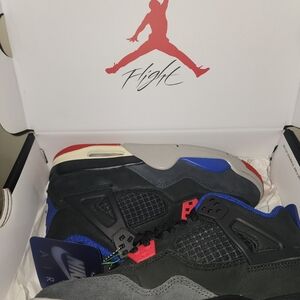 Air Jordan Sneakers with Black, Gray, and Red Accents